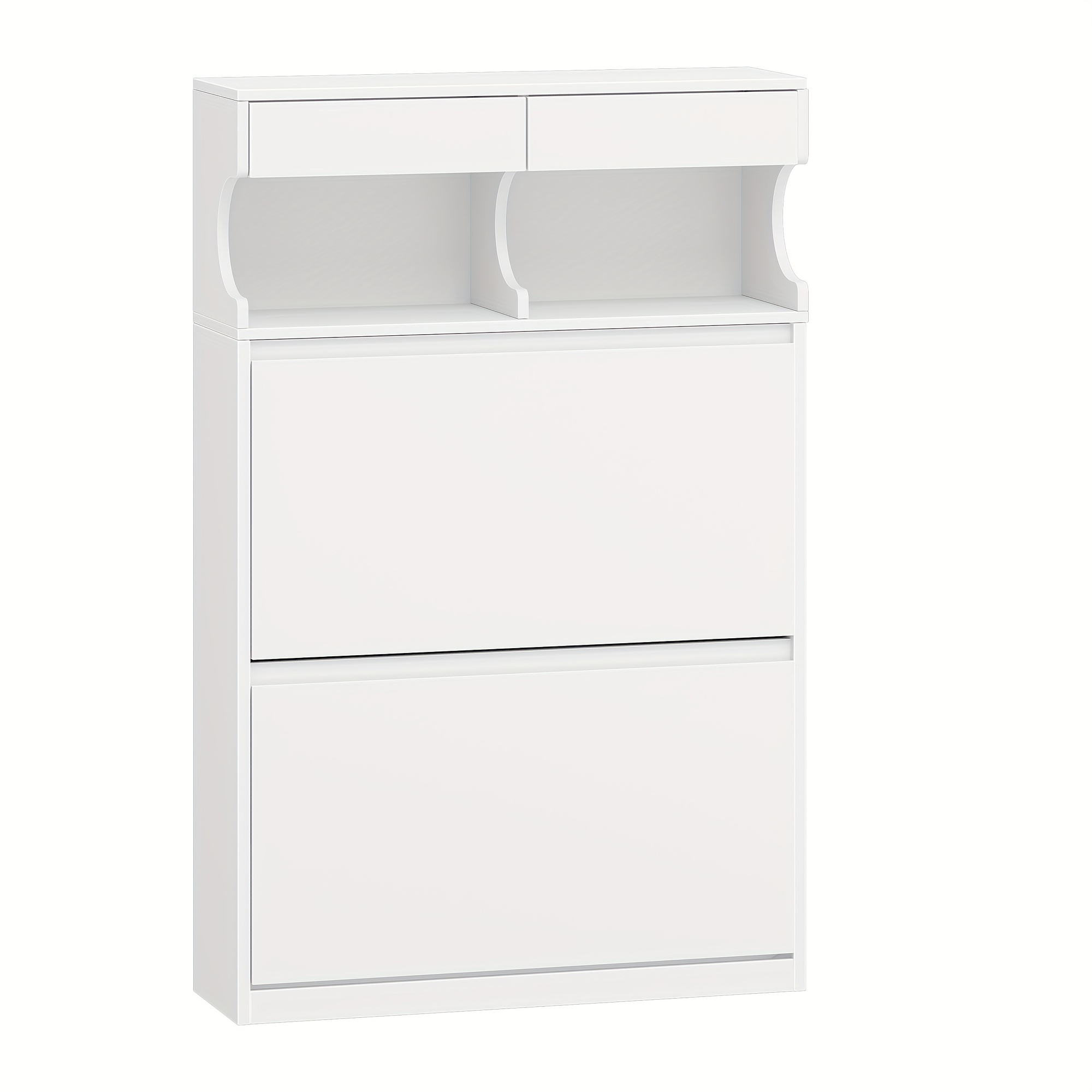 TEMU Schoenkast met 2 Klapdeuren, Schoenrek, Schoen , , 4 Compartimenten, Verstelbaar, 16 Paar, Schoenopslag voor Entree, Hal, Kledingkast, 80 X 24.5