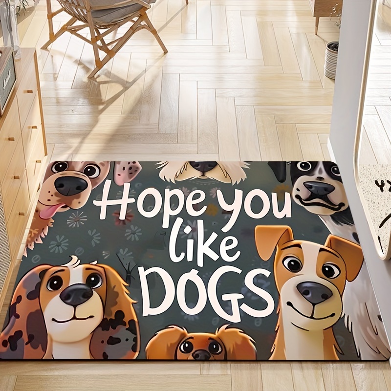 

Cute Cartoon Dog Design Polyester Doormat, Soft Thickened 8mm Bath Mat, Machine Washable, Non-slip Kitchen Rug, Living Room Carpet, Bedroom Mat, Indoor Entrance Floor Mat, Decorative Area Rug