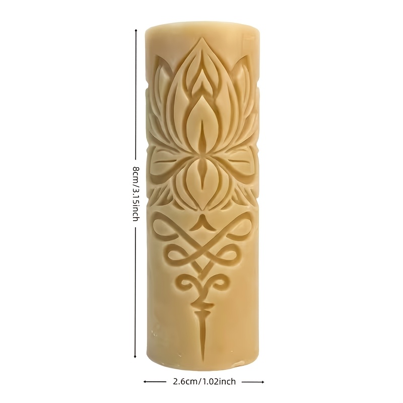 TEMU 1 For Lotus Texture Roller | Durable Handmade Plastic Clay Embossing Tool, Suitable For Ceramics, Manufacturing, Crafts, Soft Ceramics, Ceramics