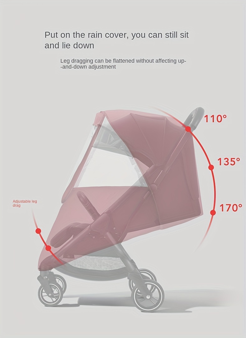 stroller rain cover windproof dustproof cold resistant with high viewing window splash guard for small pushchairs details 4