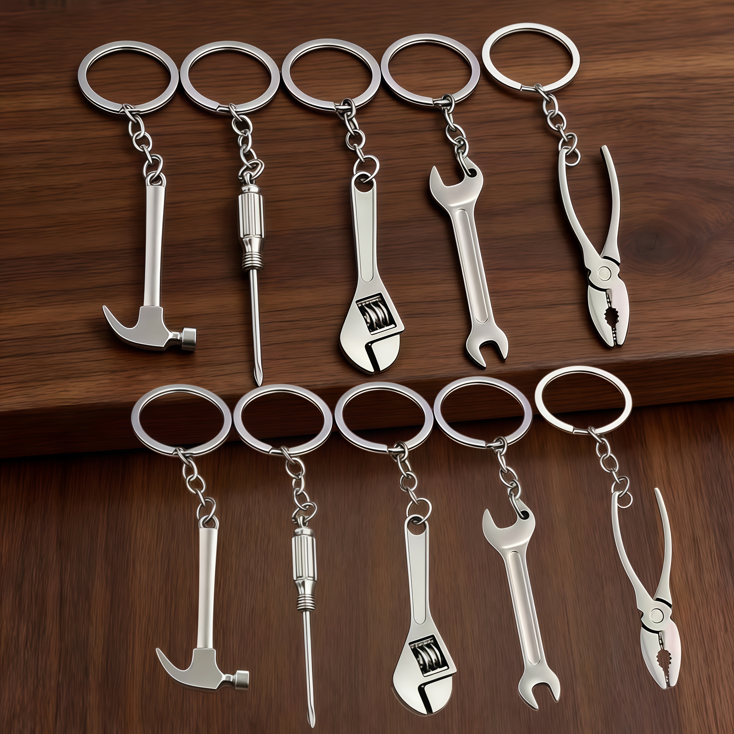 TEMU 10pcs Keychain Set, Made Of Aluminum Alloy - Features Street , Multi-tool Keychain Pendant, Perfect Gift For Father's Day, Unisex