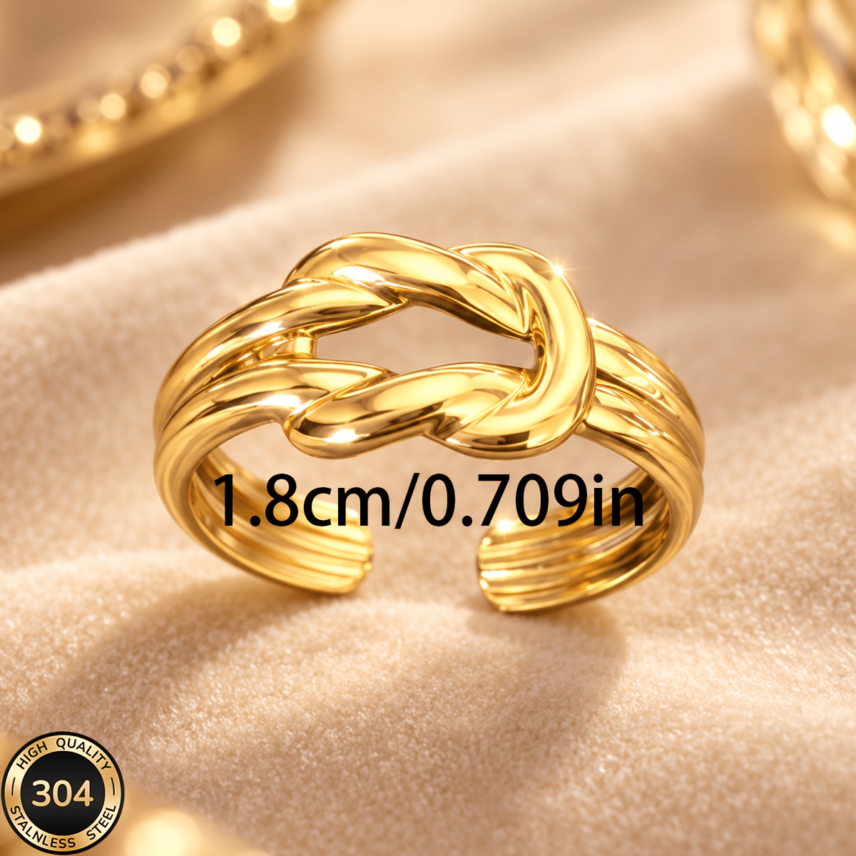 Women's 18K Golden Plated Open Ring, Daily Wear