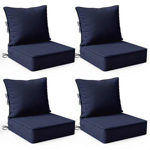1pc 2pcs 4pcs 6pcs 24x24x6 5 inch outdoor furniture cushion set waterproof fade resistant patio chair cushions with adjustable straps for garden sofa