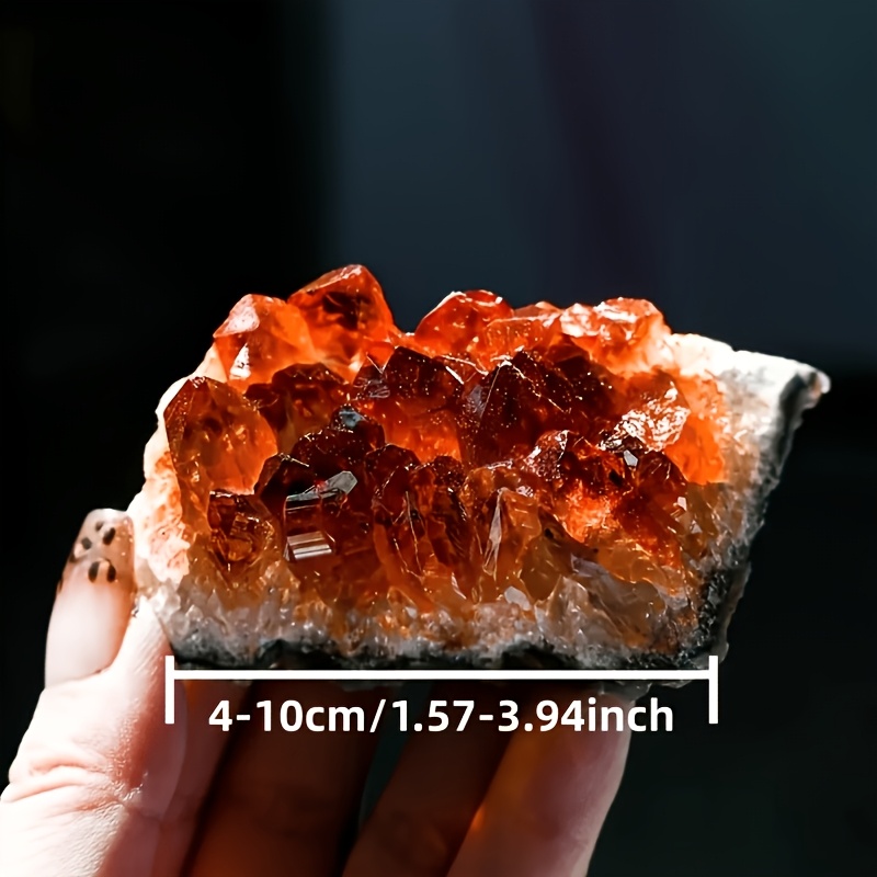 TEMU 1pc Random Shape Aurora Mineral Cluster, Specimen Stone With Sparkling Tips, Suitable For Home Decor, Desktop Ornament, Holiday Gift, Birthday,