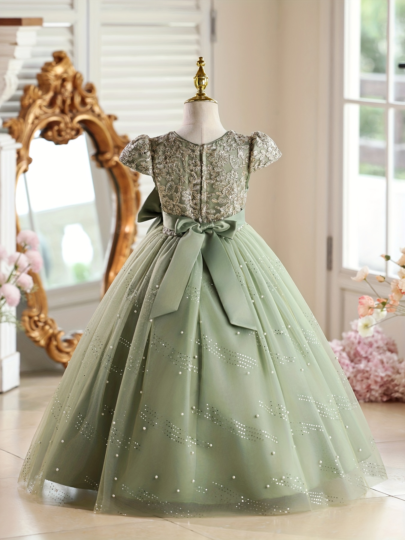 vestido noche elegante tul niñas falda tul capa tul vestido Temu - Main Image