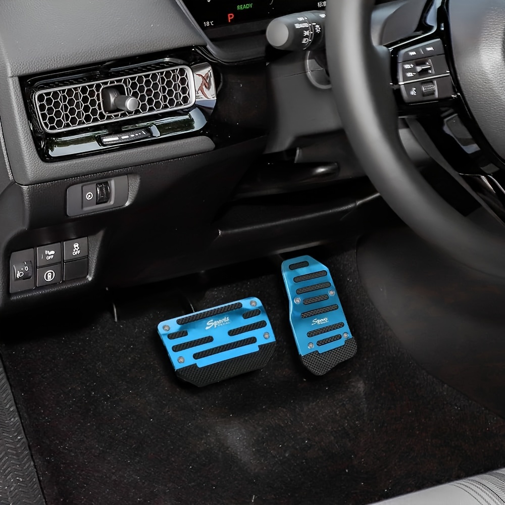 2pcs car pedal pads car brake pedal pad automatic transmission pedal covers replacement kit non slip pedal covers set alloy brake gas clutch pedal kits for car suv atv details 3