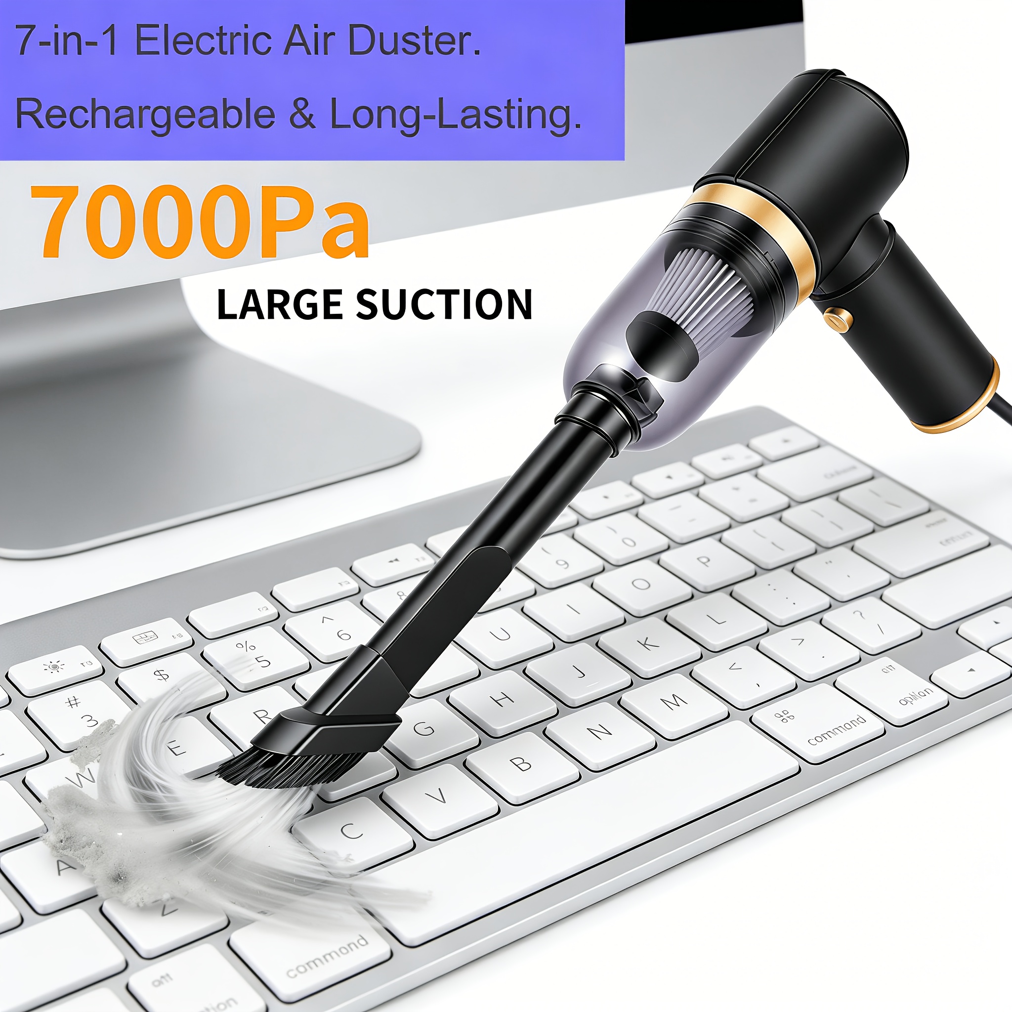 TEMU Aspiradora electrónica portátil de computadora con súper succión, mini aspiradora de potencia, colector de polvo portátil con compresor y