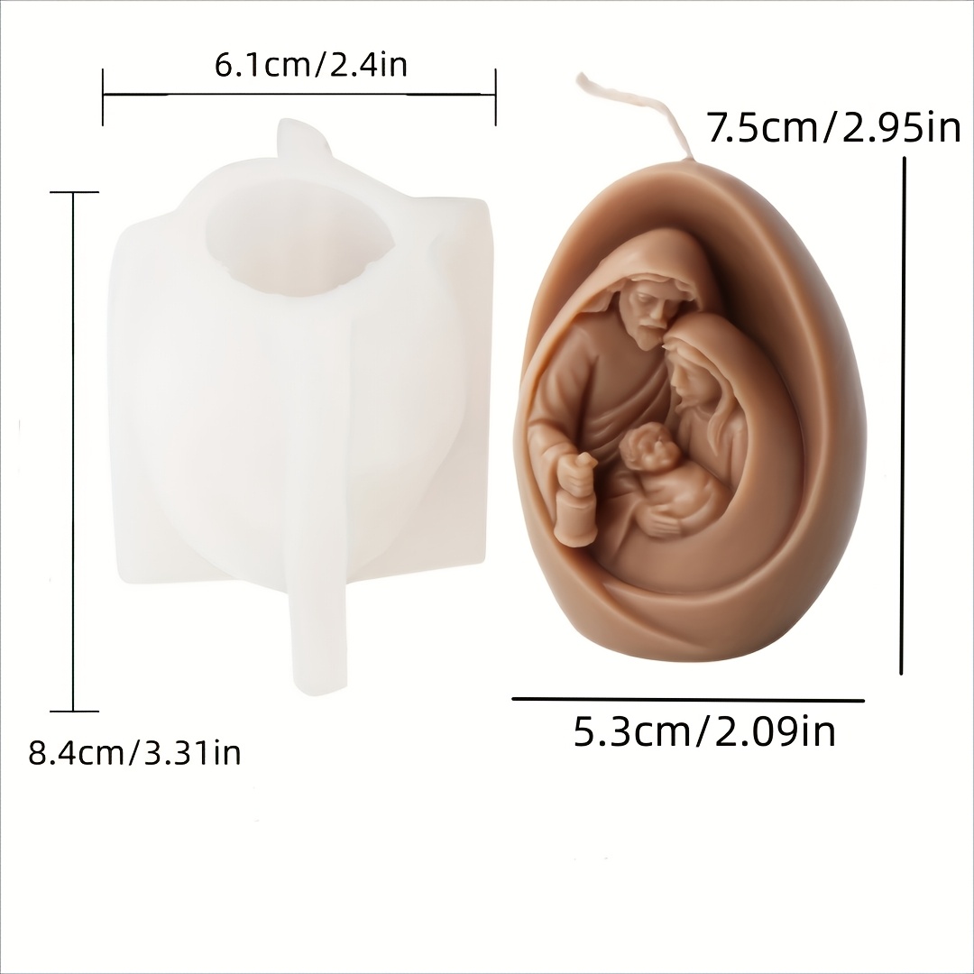 Catholic Holy Family Candle Mold Figurine Silicone Mould Handmade 3d Gift Christmas Home Decoration Diy Molds
