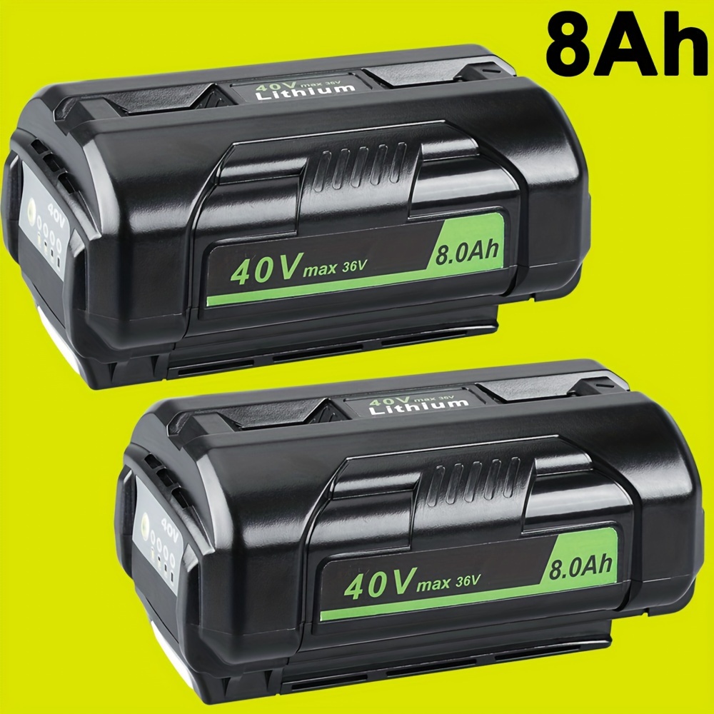 

2pack 8000mah Op4026 40 Volt Lithium Replacement Battery Compatible With Ryobi 40v Battery Op4050a Op40601 Op4040 Op4030 Op4050 Op40261 Op40201 Op40401 Cordless Tools With Led Indicator