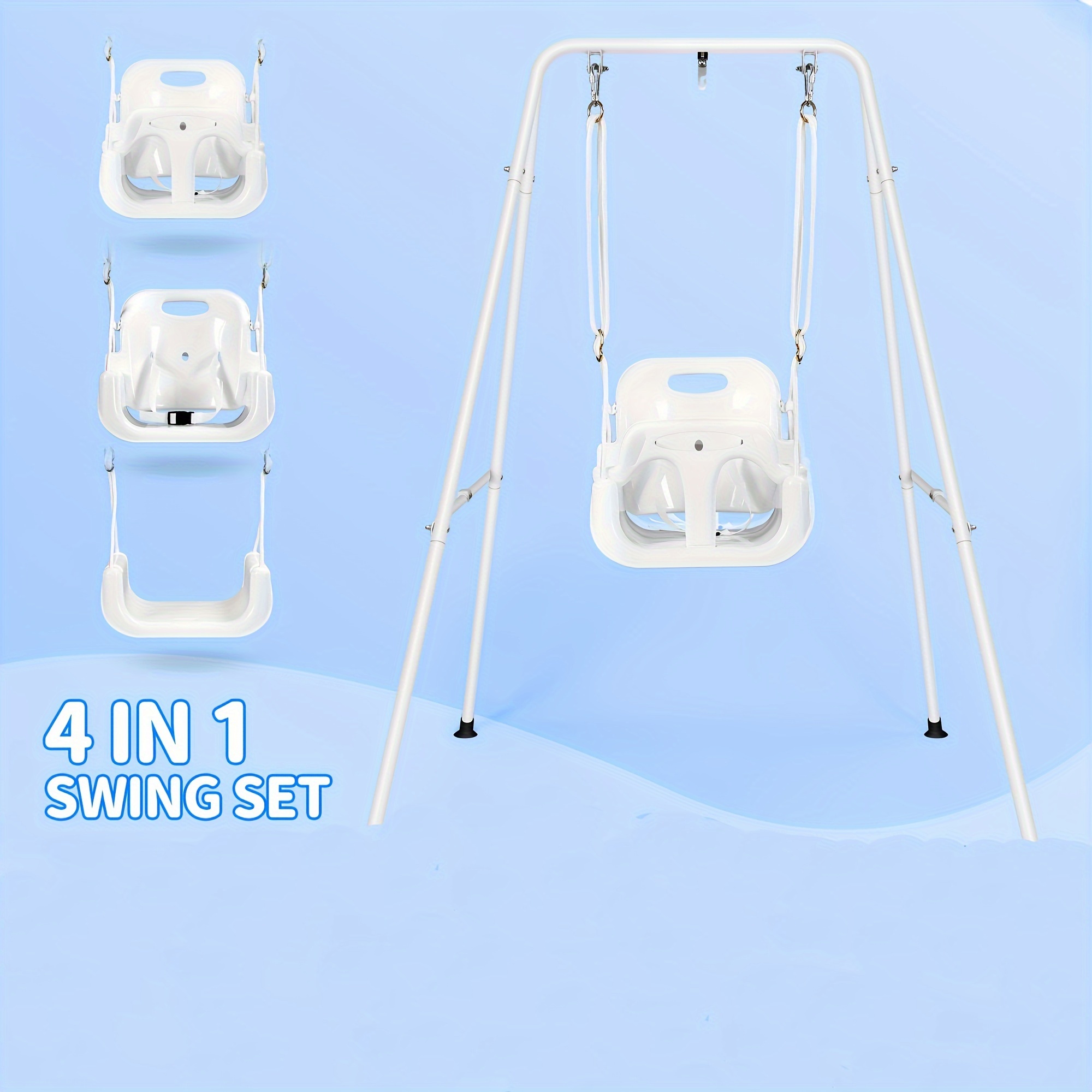 

4 In 1 Swing Set, And Jumper, Swing Suitable For Indoor And Outdoor Play, Easy To Swing Kit With Foldable Metal Stand For Storage