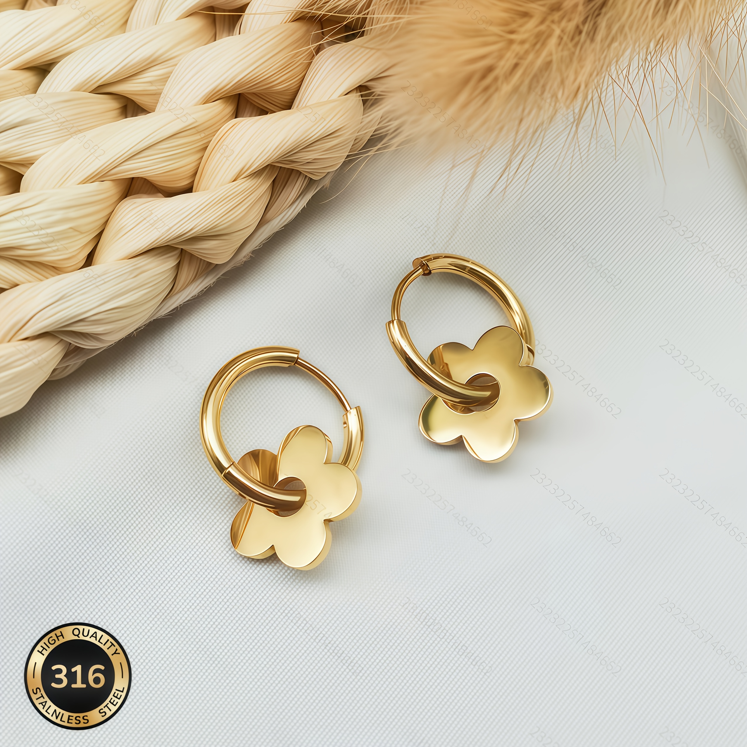 TEMU Aretes de acero inoxidable en oro de 18K hipoalergénicos, resistentes al , cómodos y versátiles. Accesorios , elegantes, de calidad y modernos