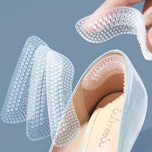 6pcs non slip silicone heel protectors 3 pairs of anti blister silicone heel stickers grip pads for womens high heels mens heel pads insert pads suitable for shoes prevents and shoe