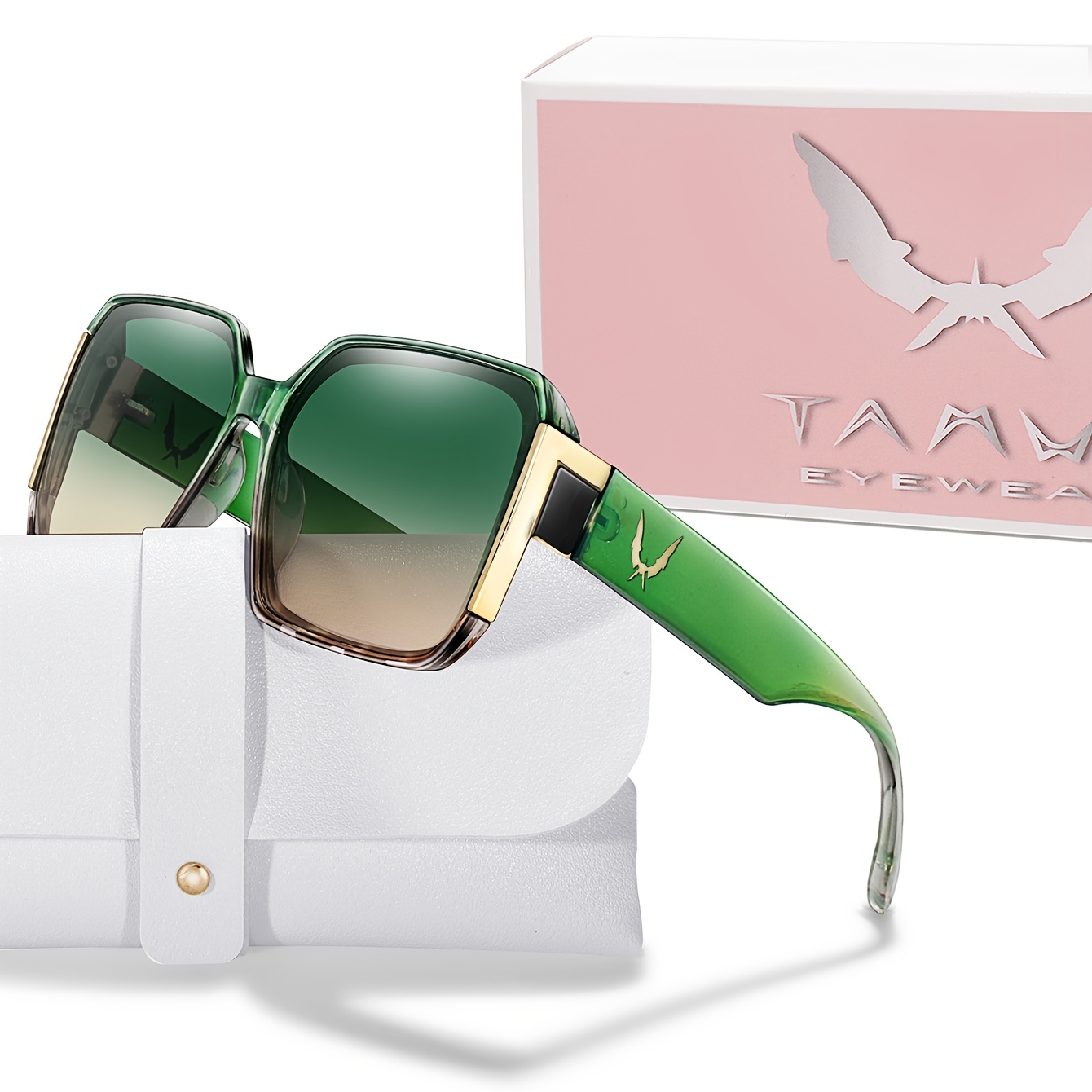 Image of Tamwy Women's Fashion Oversized Outdoor Decorative Gradient Lens Sunglasses, Women's Windproof Sunshade Driving Party Holiday Gift