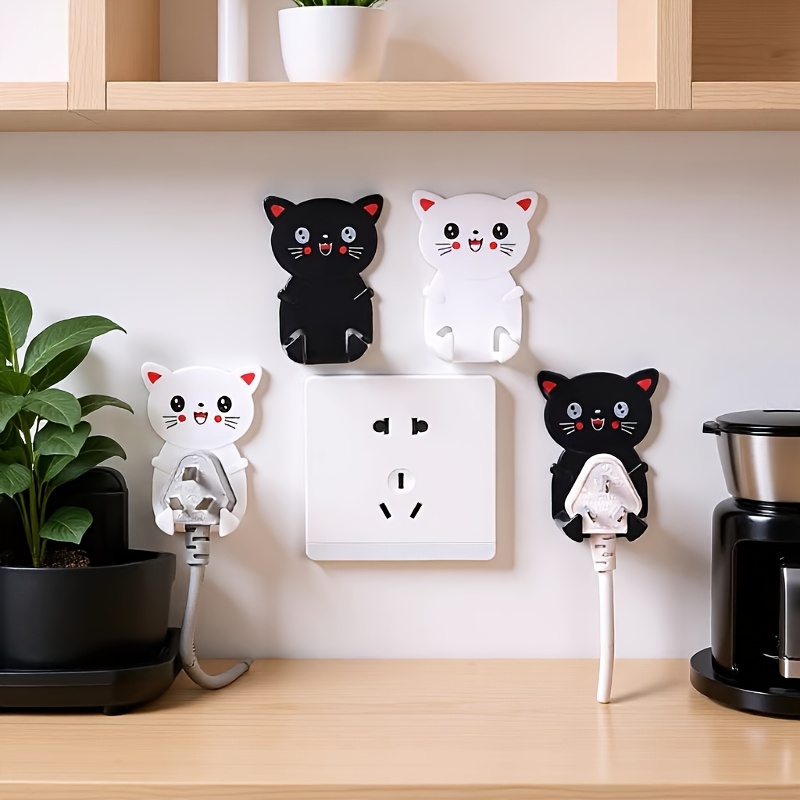 5pcs Cartoon Plug Hook Adhesive Hooks for Cable Management