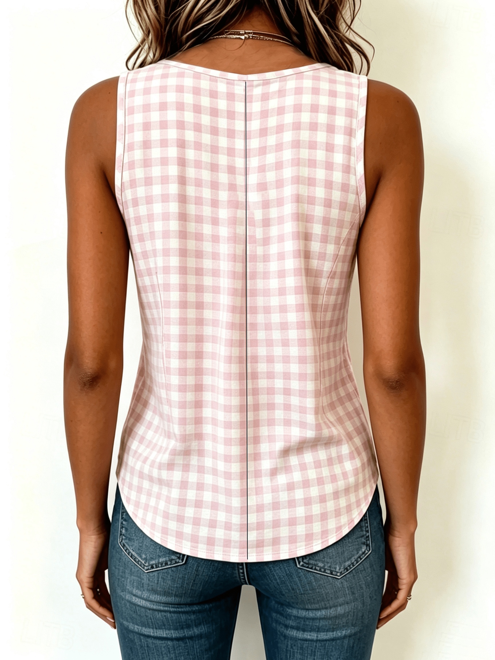 Women's Elegant Vintage Geometric Plaid V-Neck Top