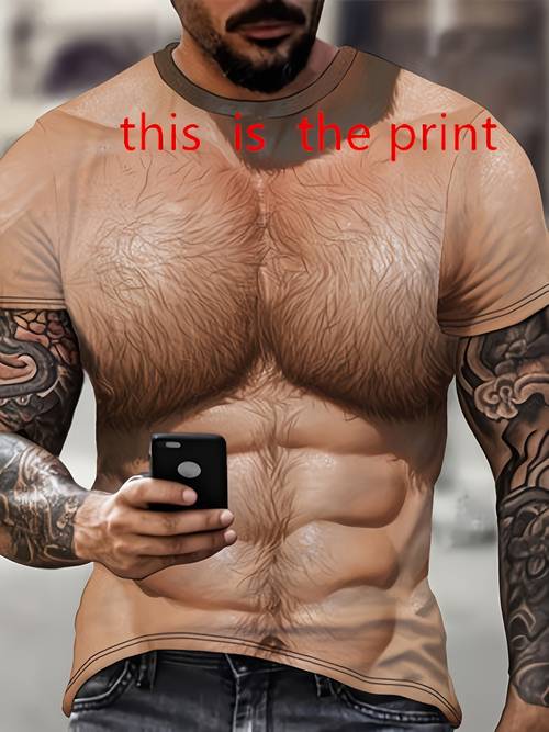 gedrukt ontwerp zonder textuur // pailletten niet is het print t-shirt met digitaal print ontwerp, ronde hals, t-shirt met korte mouwen