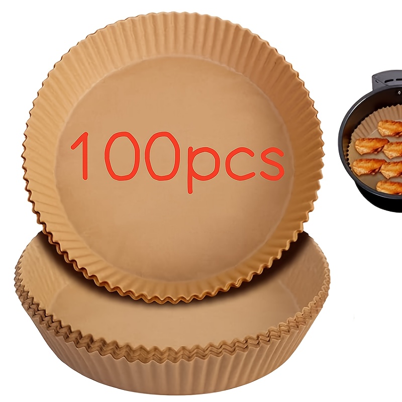 100pcs Disposable Parchment Paper Liners For Air Fryer, Suitable For Frying, Baking, And Grilling (6.3 Inches)