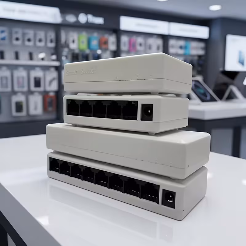 5-портовый/8-портовый сетевой хаб 100 мбит/с с портами rj45 с автосогласованием, ethernet-коммутатор 10/100 мбит/с, экономичный неуправляемый сетевой коммутатор Детали 1