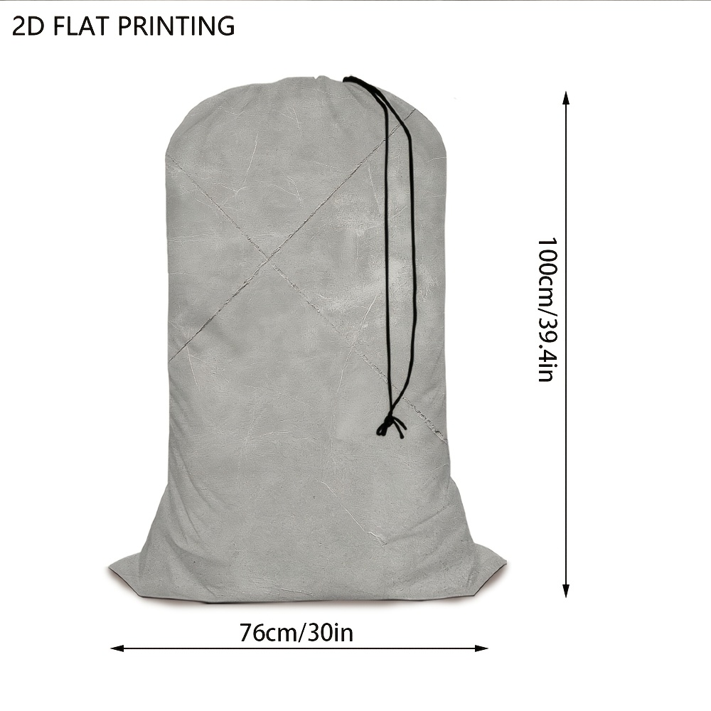 TEMU 1pc Handy Laundry Large Capacity, Cracked Concrete Texture Pattern Drawstring Bag Pouch For Gifts, Dirty Clothes Hampers For Bedroom, Laundry