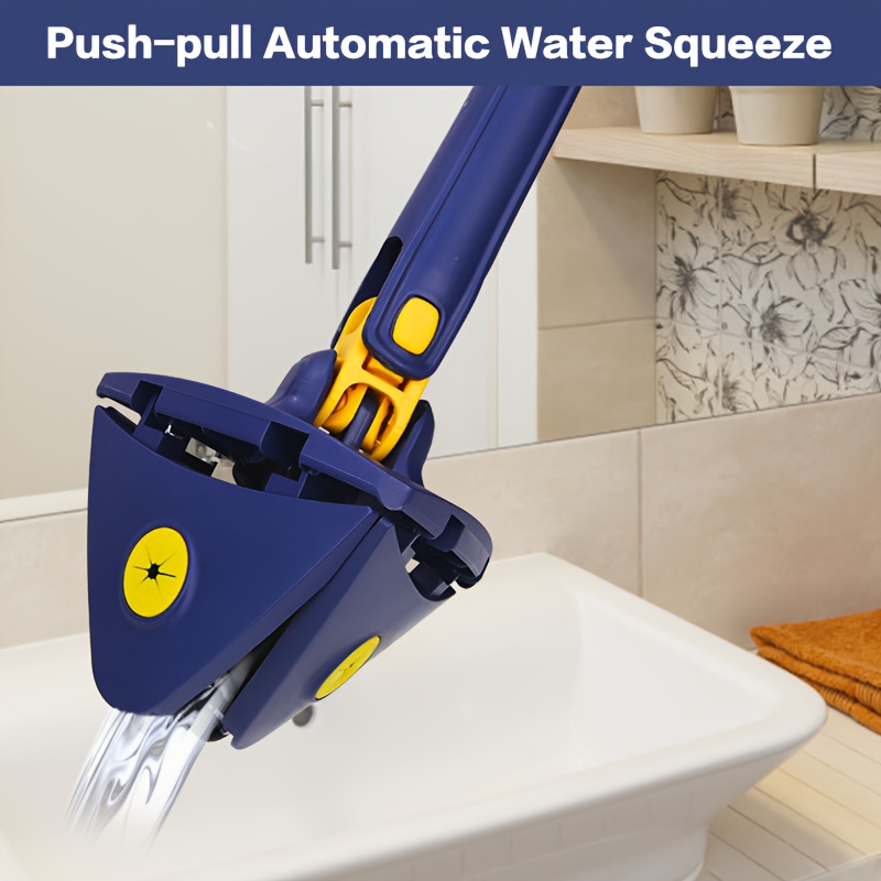  mop kit with 4 washable microfiber pads design multipurpose wet dry mop for glass walls ceilings ideal for room bedroom cleaning durable stainless steel handle details 2