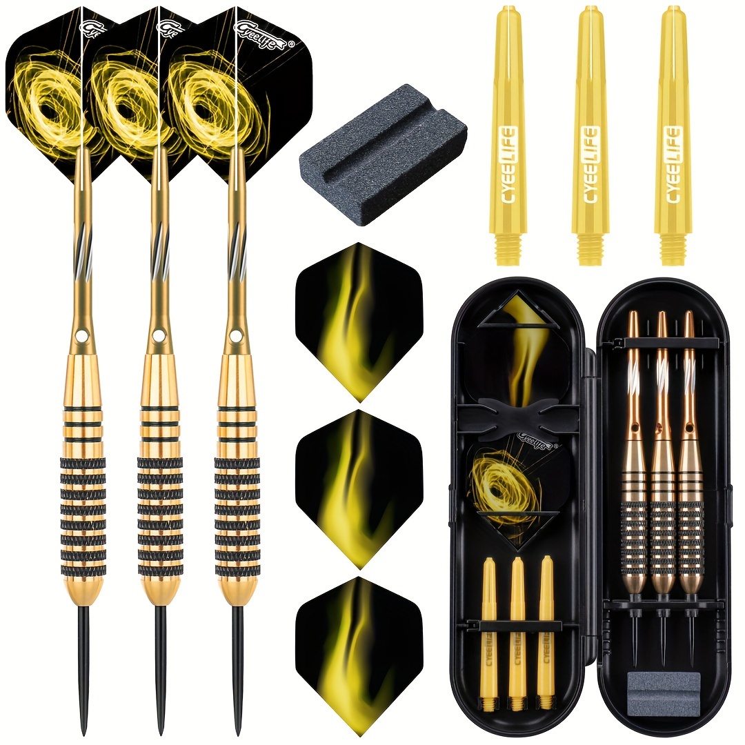 

Professional 26g Hard Copper Darts With Steel Needles - Durable, High-quality For Competitive Play, Ages 14+