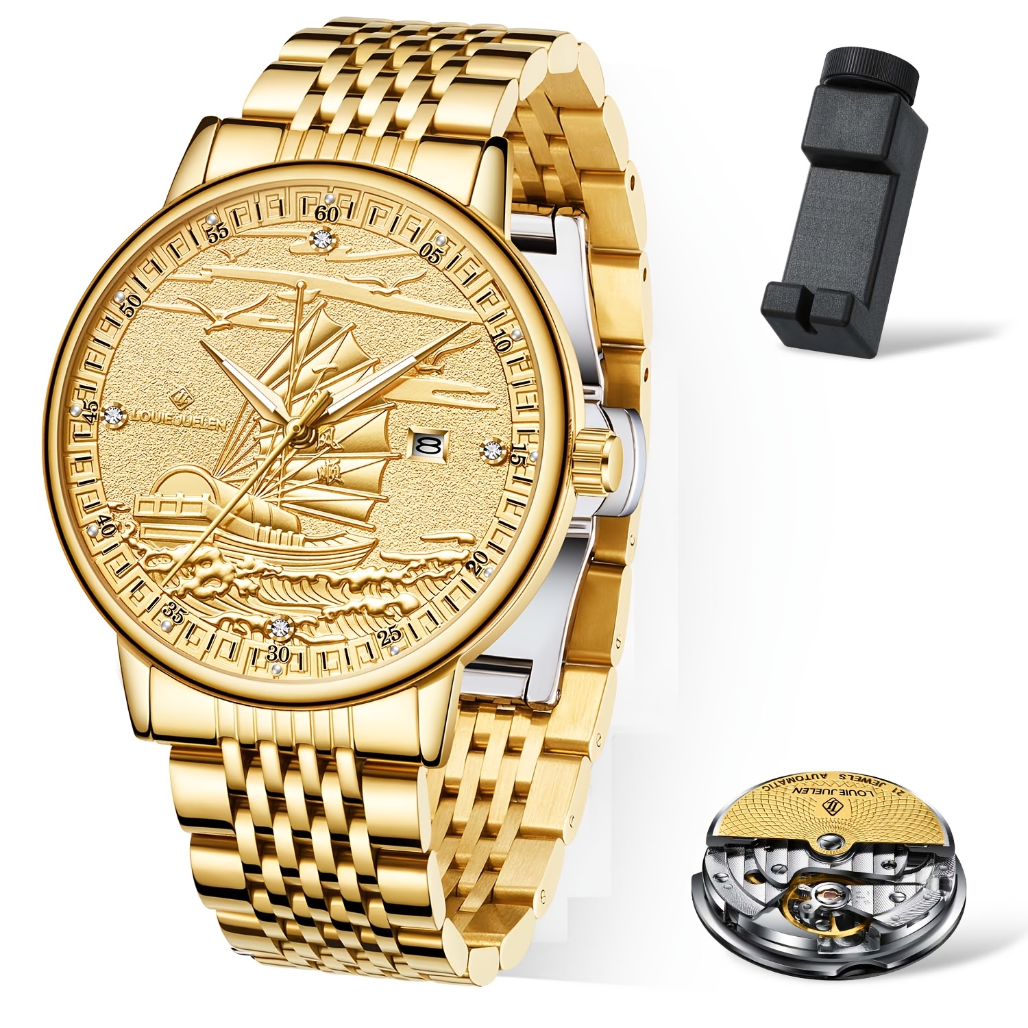 Image of Luxury Men' Watch Luminous Hands, Mechanical Movement, Stainless Steel -a Senior Business Gift For Dad/birthday/friend.