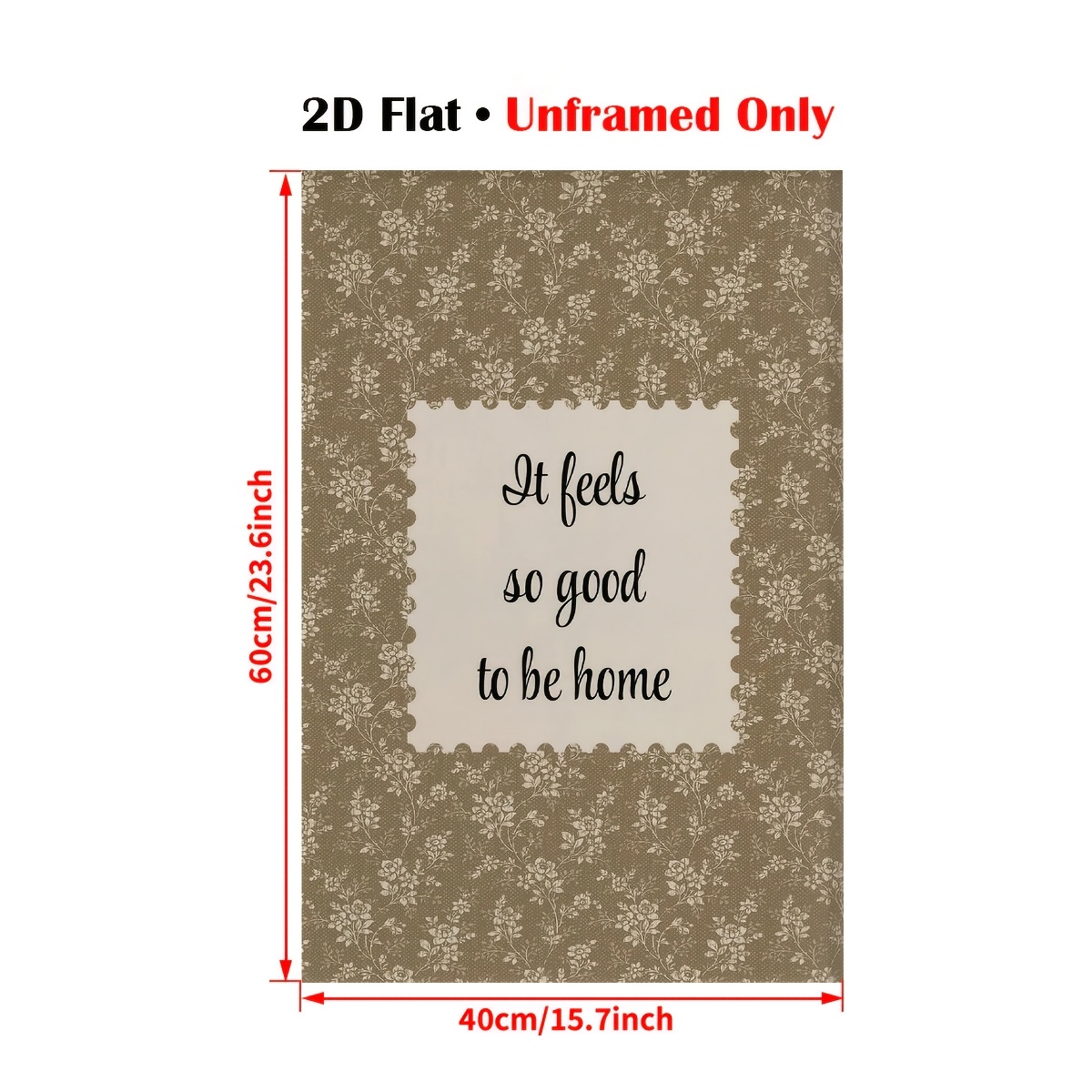TEMU 2D Plat, 2D Plat, 2D Plat 1pc Cadre Vintage Floral Entrée Mur Art Affiche Toile Impression Cadeau Idéal Œuvre d'Art pour Chambre Salle de Bain
