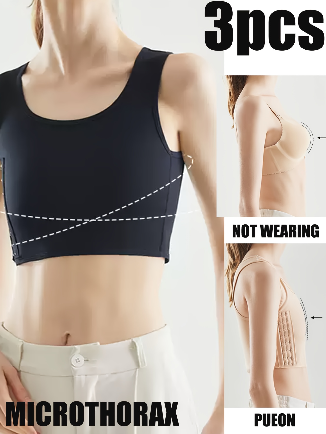 a set three unisex sports bras breathable comfortable high Temu