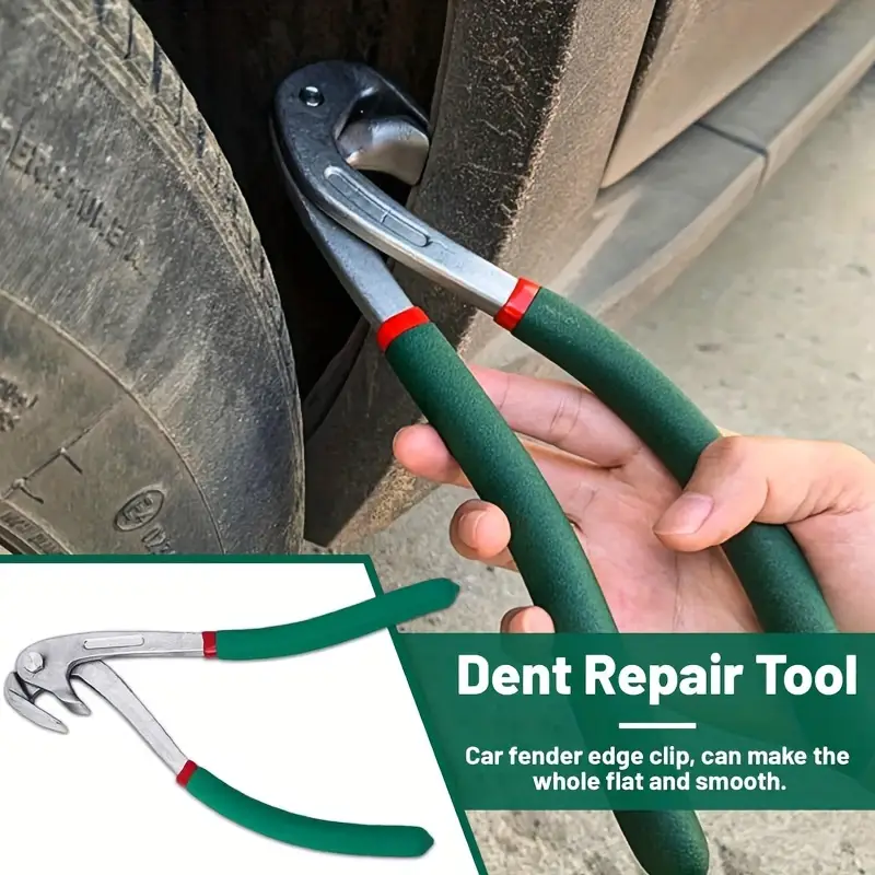 Yuudar Car Dent Repair Tool Kit - Sheet Metal Shaping Pliers With 8 Heads For Door Edge & Body Panel