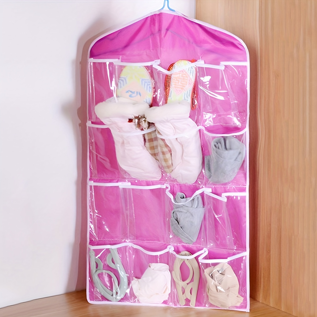 16-Pocket Hanging Organizer for Socks and Small Items - Perfect for Closet or Bedroom Storage