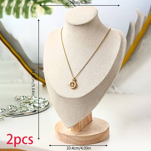 1pc/2pcs/3pcs, , negro madera maniquí cuello collar almacenamiento estante colgante almacenamiento exhibición soporte joyería tienda accesorios exhibición, de joyería