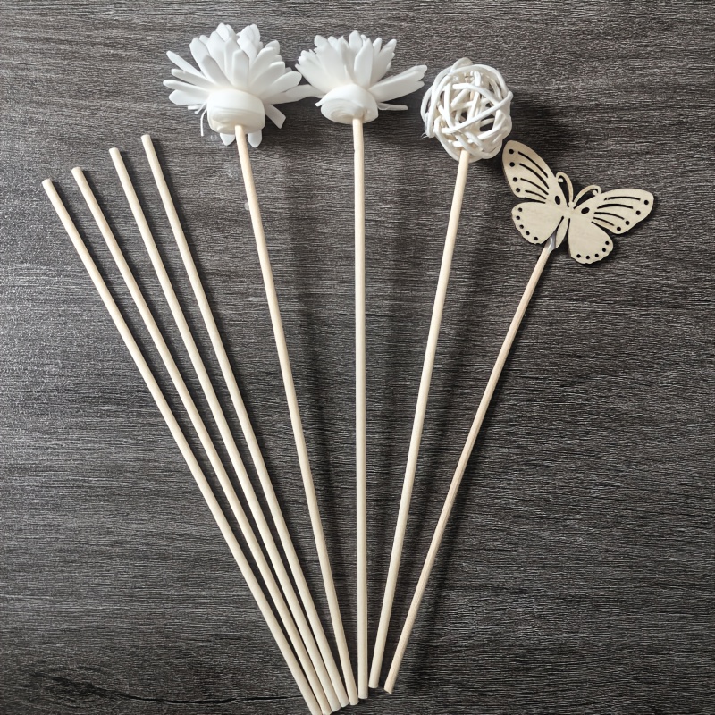 TEMU Ensemble de bâtons diffuseurs feu avec décoration de plumeria, décoration intérieure, hôtel, bureau, cadeau (bouteille non incluse)