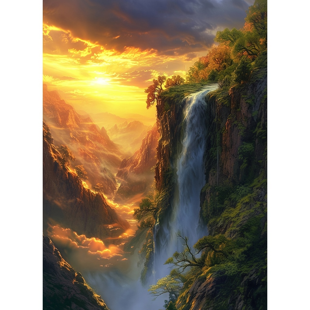 

1pc Large Size 30x40cm/11.8x15.7in Without Frame Diy 5d Artificial Diamond Art Painting Beautiful Waterfall, Full Rhinestone Painting, Diamond Art Embroidery Kits, Handmade Home Room Office Wall Decor