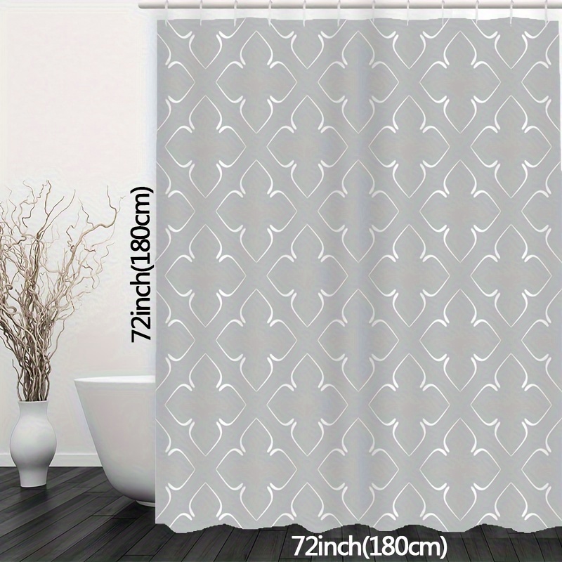 Shower Curtain Gray Geometric Pattern Waterproof Shower - Temu Australia
