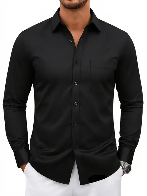 mens black dress shirt sold on Temu Mexico mens black dress shirt sold on Temu Mexico