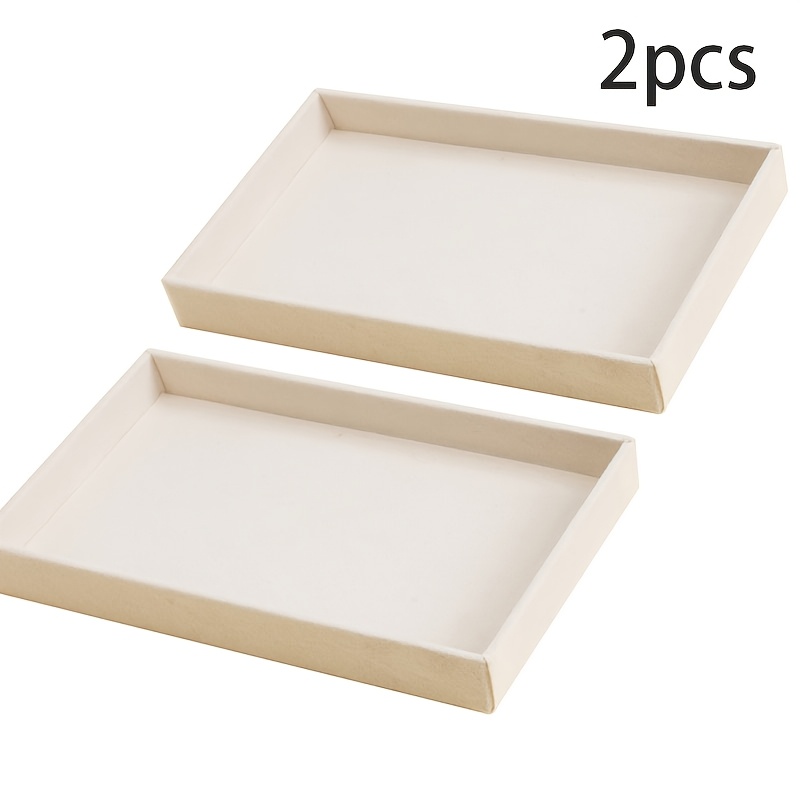 TEMU Ensemble de 2 plateaux à bijoux empilables, organisateur de bijoux en velours style tiroir, convient pour le rangement de bagues et de ,