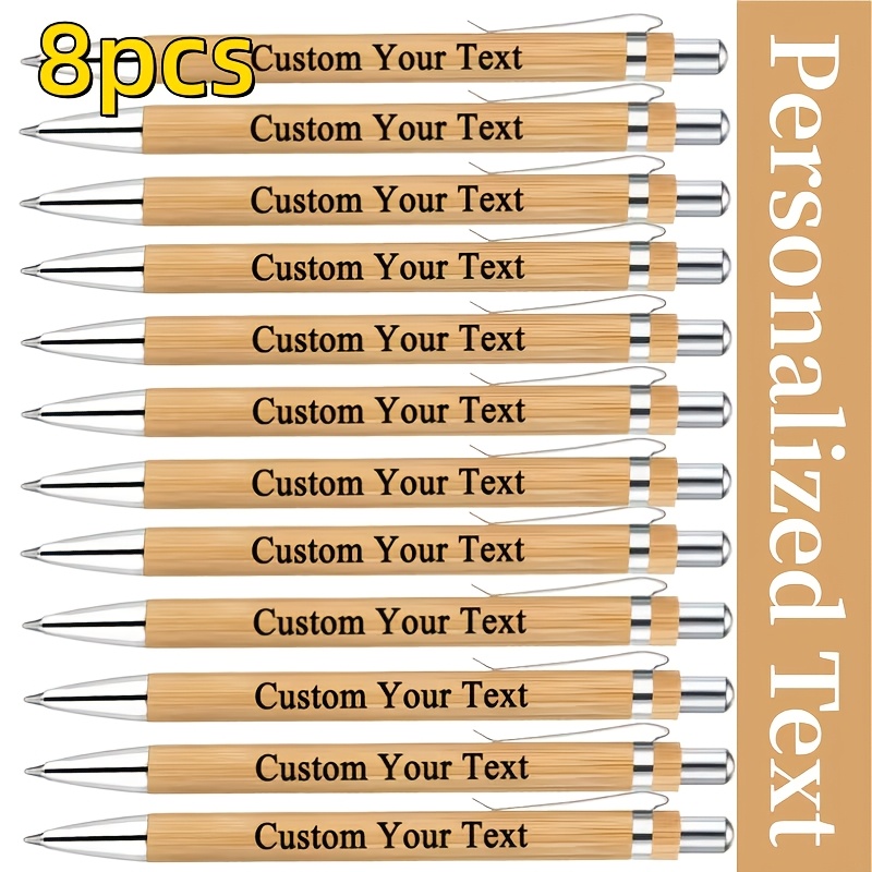 Image of [customizable Text Luxury Wooden Pen] 8/16/24pcs Customizable Luxury Wooden Pens Personalized Ballpoint Pens Luxurious Writing Tools Anniversary Gift Christmas Gift Birthday Gift Party Gift