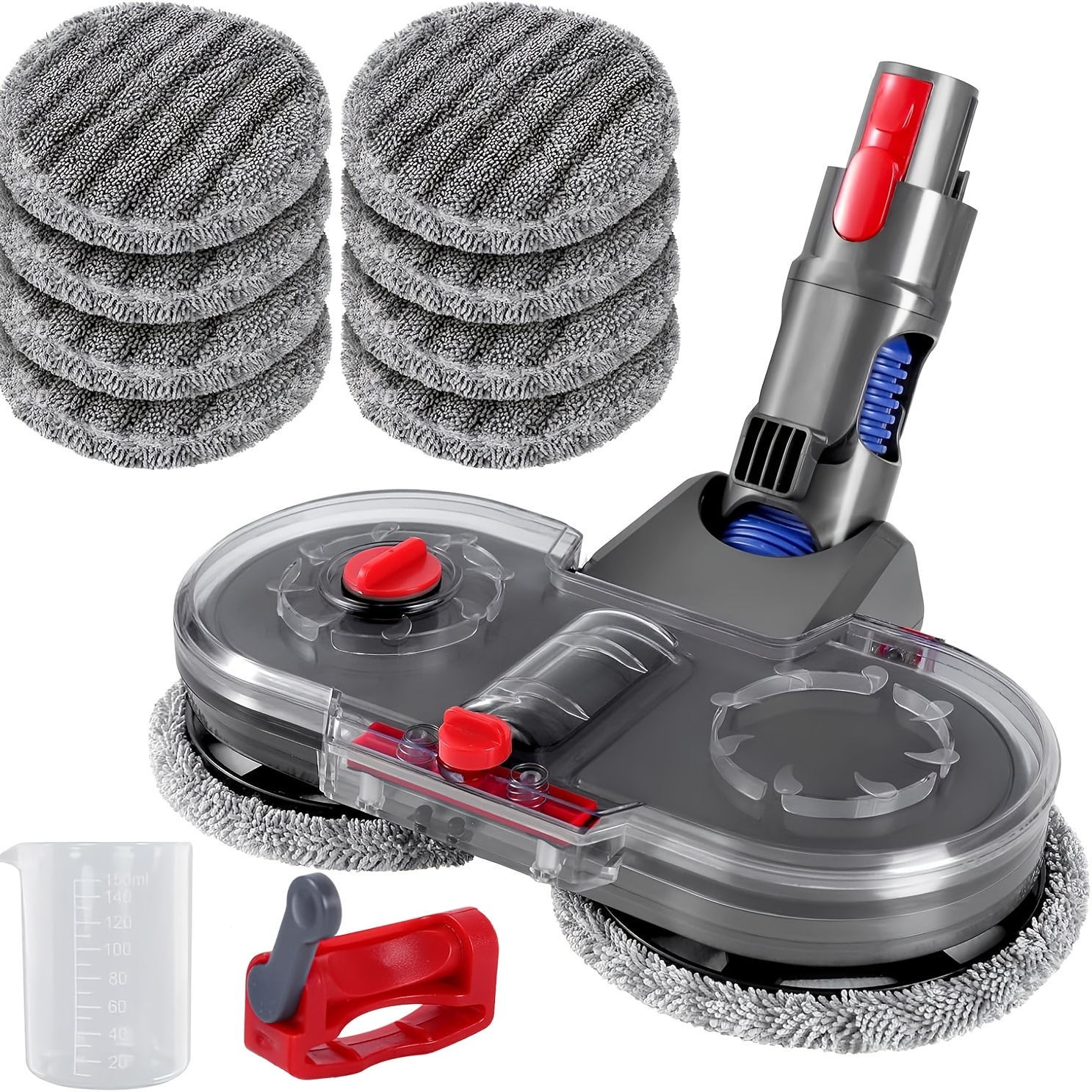 Image of Electric Mop Attachment For V7/v8/v10/v11/v15 Vacuum Cleaners - Original Detachable Water Tank Mop Accessories With 8 Washable Mops And Water Injection Container (not The Whole Vacuum Cleaner)