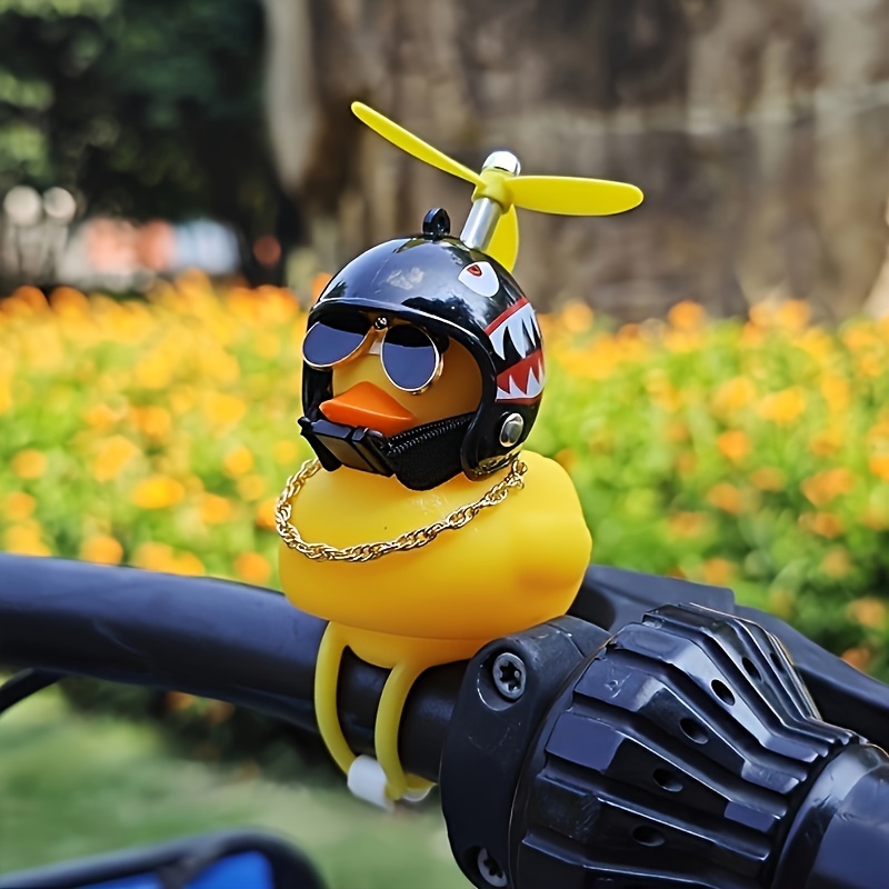 

Of Rubber Duck Helmet Handle Accessories, With Propeller And Glasses, Bicycle Pvc Decoration, Unique Gift Idea