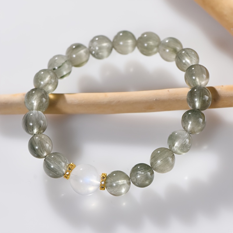 Green Crystal Bracelet with Moonstone And Crystal Beads