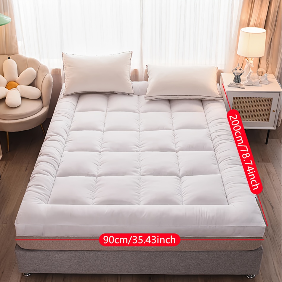 E-shop Ultraweiche Matratzenauflage, Premium Hohlfaserfüllung, gefüllte Matratze, atmungsaktiv, Tatami-Matte in Hotelqualität für - oder Doppelbett,