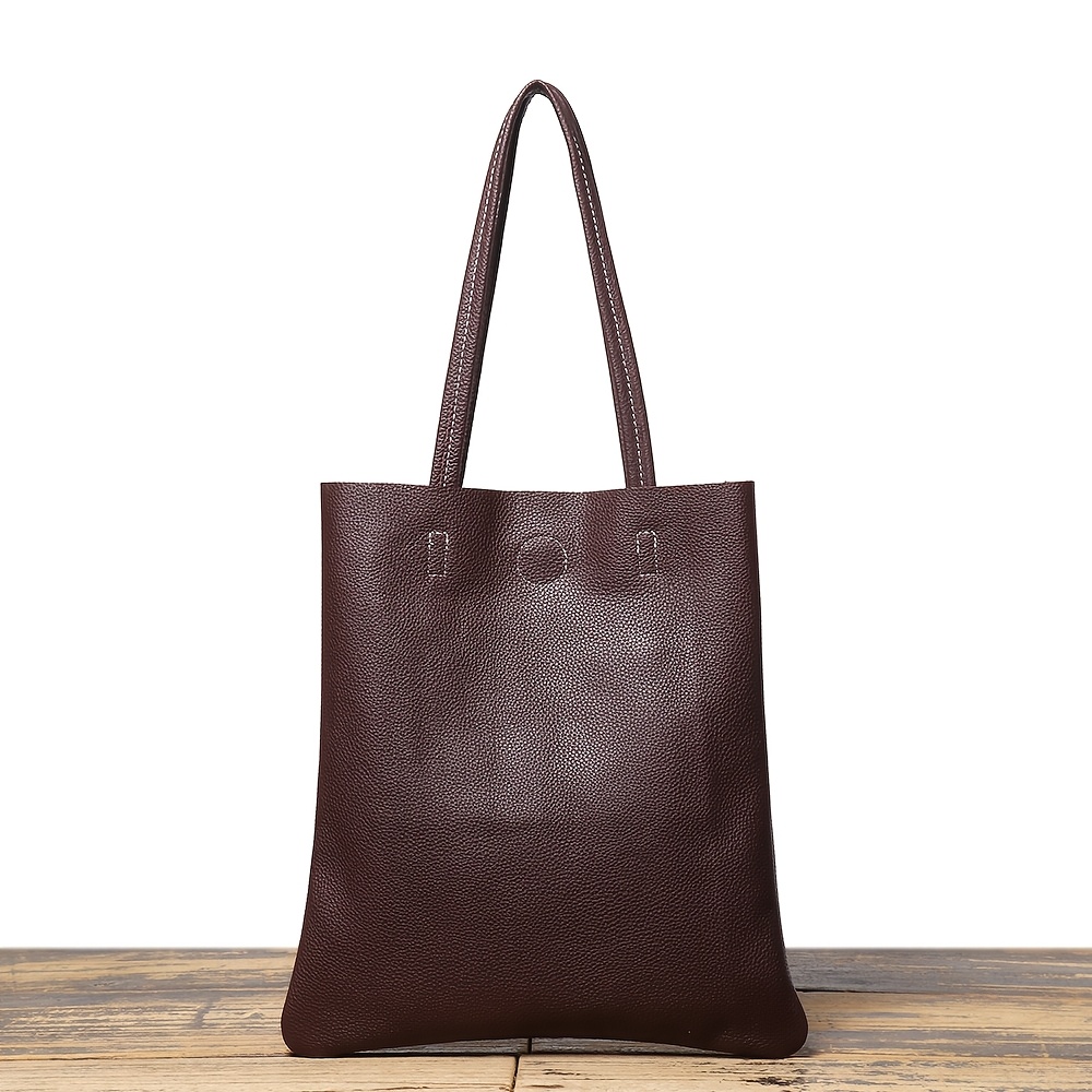 New Genuine Leather Women's Bag, Gym Bag, Handbag, Minimalist Versatile Tote Bag, Large Capacity Premium Trendy Shopping Bag, Top-Grain Cowhide Beach Bag