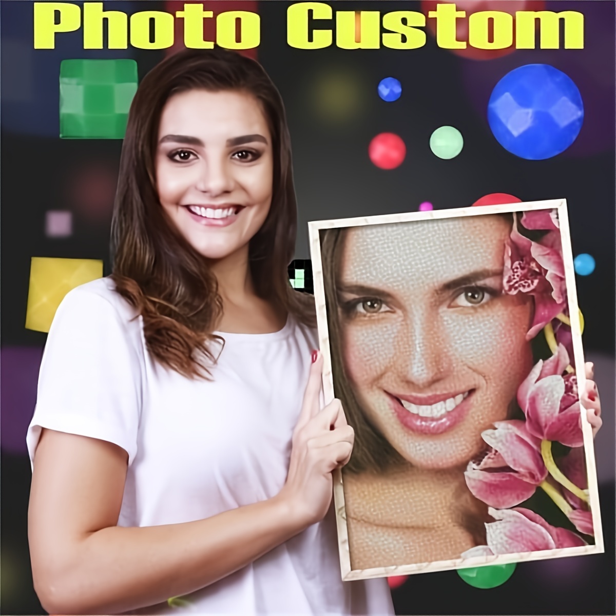 

Custom Adult Personalized 5d Diy Diamond Art Painting, Custom Digital Painting Kit, Custom Home Decoration Diamond Art, Unique Gift With Your Own Photo, Round Diamond 30x30cm/11.81x1.81in