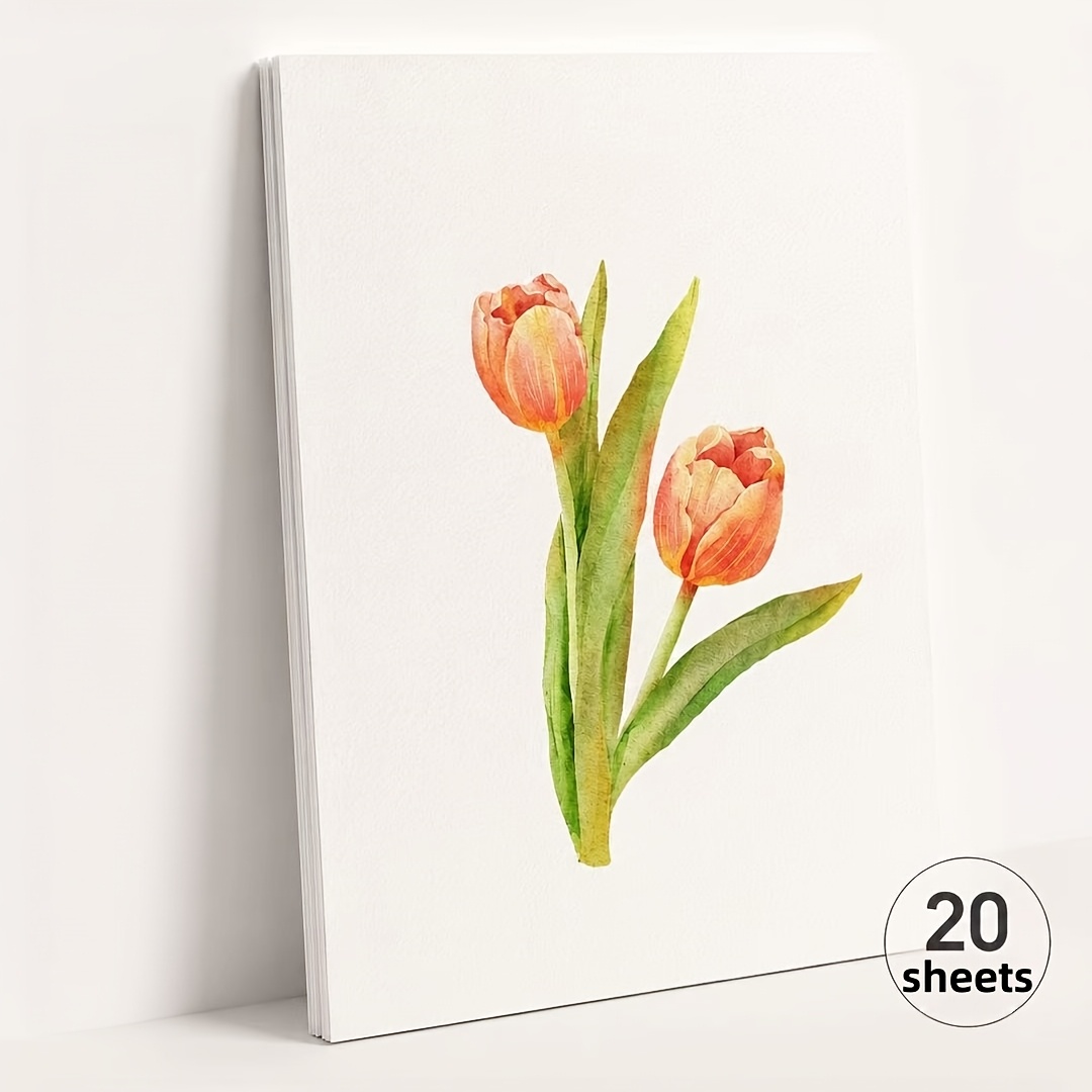 TEMU 20 Sheets 16k Professional Watercolor Paper, 300gsm Textured Blank Drawing Paper, Suitable For Student Artists, School Studios, Craft Making And