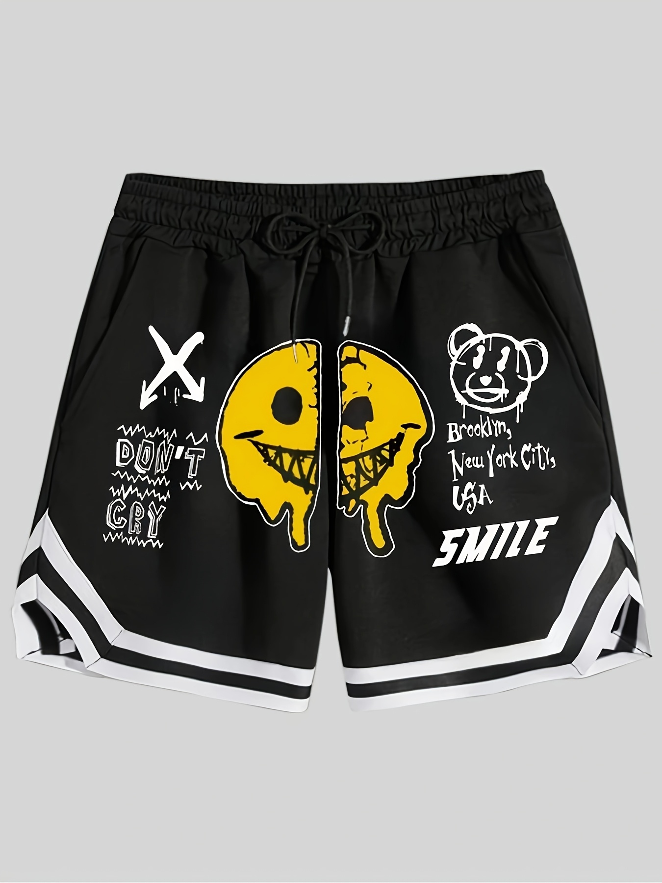 Men'S Classic Trendy Letter Print Sports Shorts, Suitable for Basketball and Outdoor Leisure Wear, Fashionable Four-Piece Set from New Summer Collection - Image 2