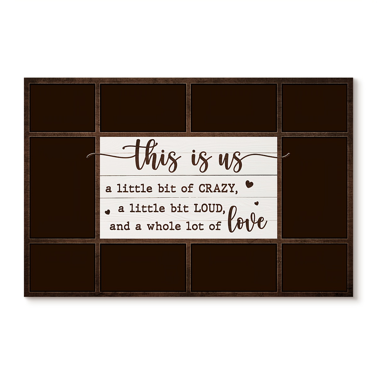 TEMU Us" Personalized Family Photo Canvas Wall Art - Custom Framed Home Decor With Inspirational Quote, Perfect Gift For Housewarming, Valentine's