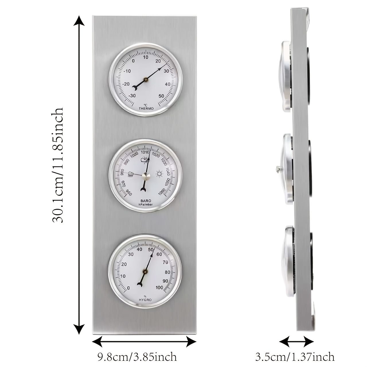 wall mounted classic weather station   barometer temperature and humidity meter triple   traditional weather indicator instrument suitable for home indoor and outdoor decoration with good  