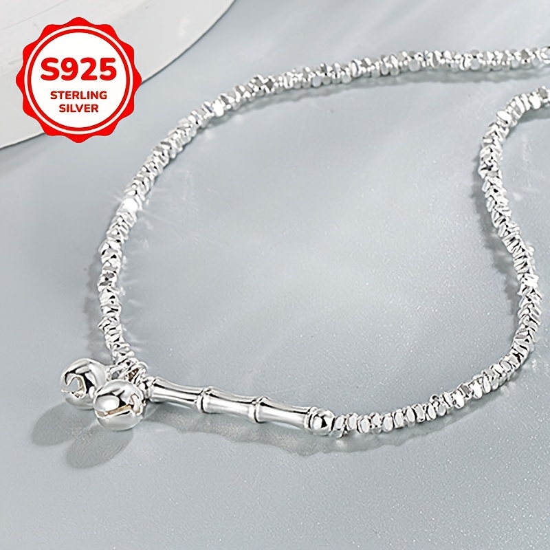 925 Sterling Silver Irregular Broken Bell Beaded Bracelet