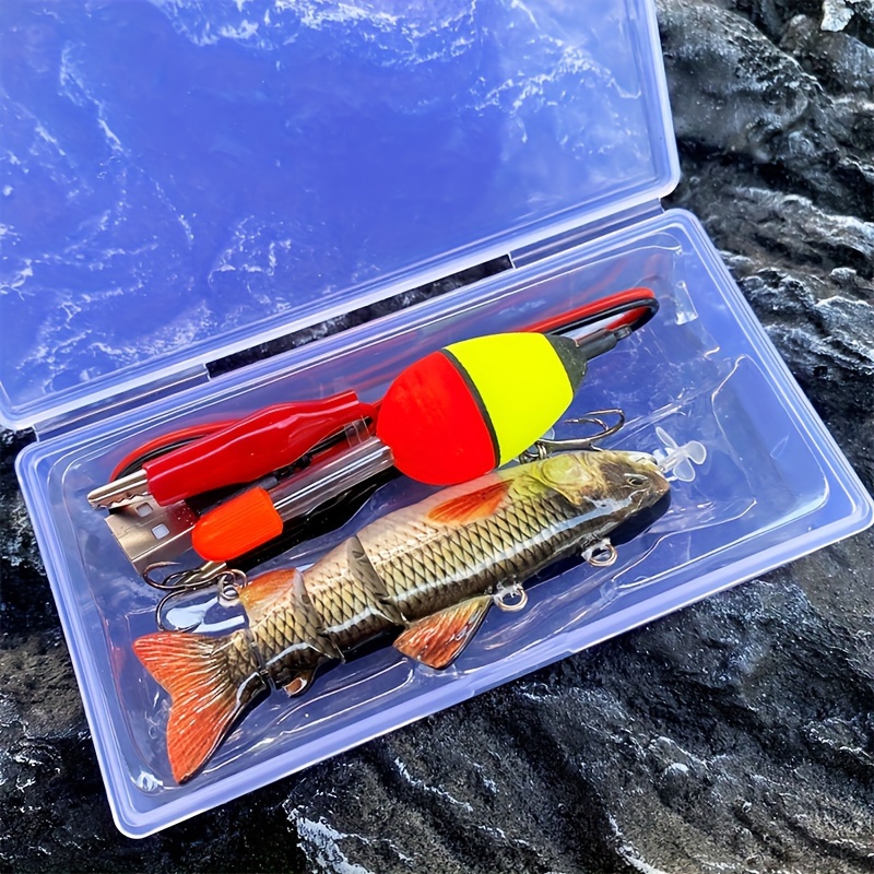 swimbait elétrico recarregável por usb - multi-articulado,   de pesca autonavio com iluminação led, à   dágua, 10cm/3.94in, ideal para presentes de       pais detalhes 4