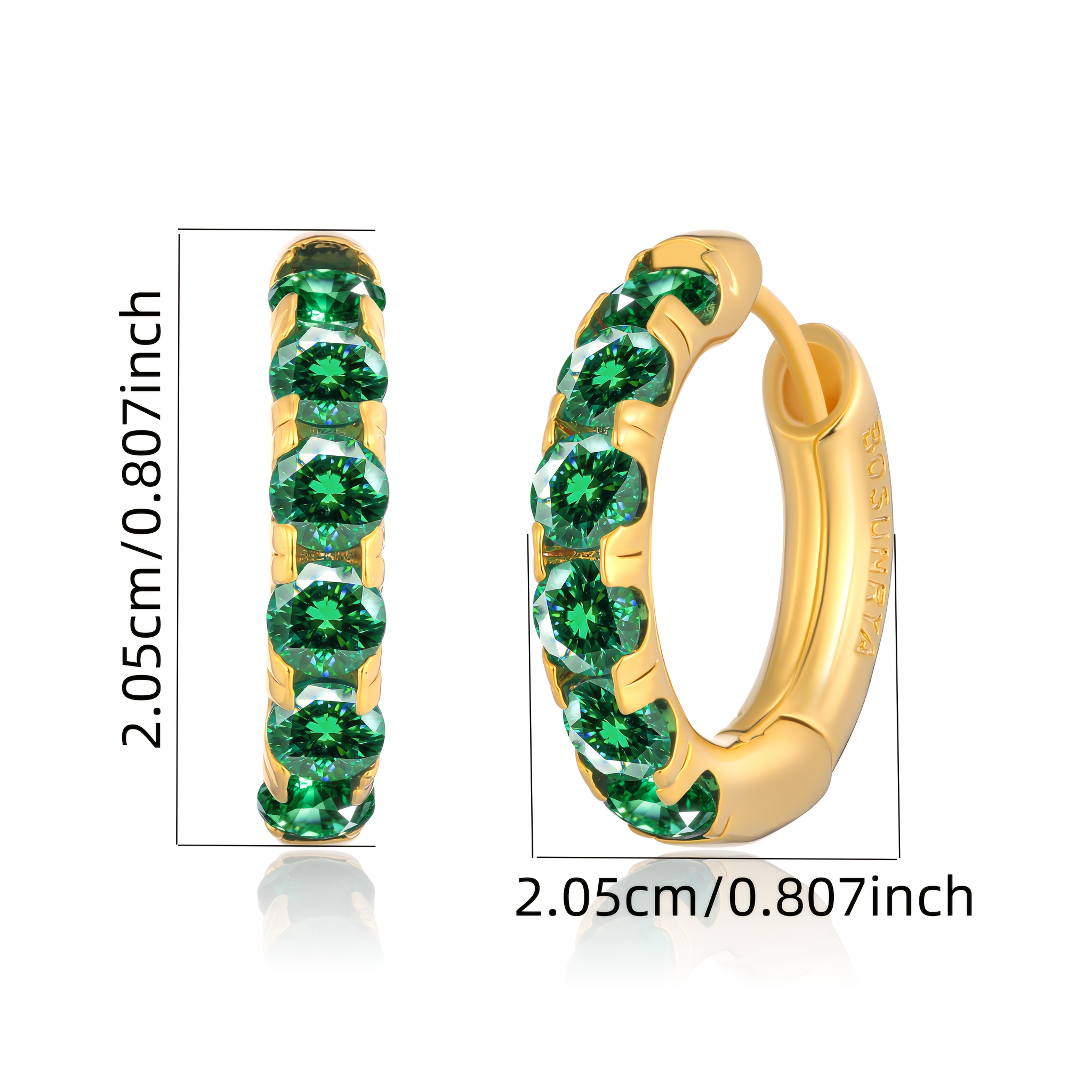 TEMU High-quality 925 Silver Hoop Earrings For Women, Featuring Synthetic Zirconia In A Round Design. Luxurious And Elegant Pieces Are Perfect For